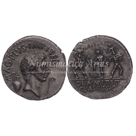 Roma imperatorial. Sexto Pompeyo. Denario (42-40 a.C.). Crawford 511/3B. EBC+.