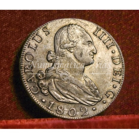 Carlos IV. 8 reales. 1802. Madrid. Ensayador: FA. EBC.