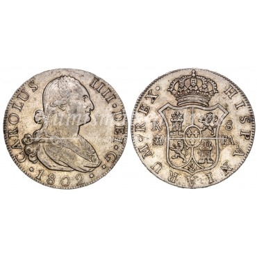 Carlos IV. 8 reales. 1802. Madrid. Ensayador: FA. EBC.