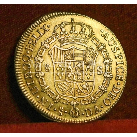 Carlos III. 8 escudos. 1787. Santiago de Chile. Ensayador: DA. EBC-