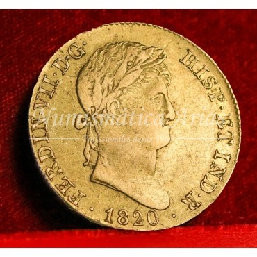 Fernando VII. 4 escudos. 1820. Madrid. Ensayador: GJ. MBC-