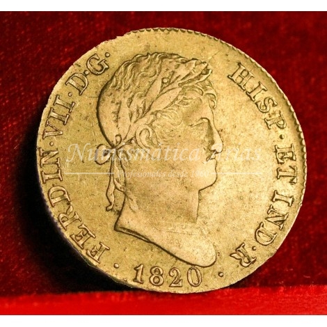 Fernando VII. 4 escudos. 1820. Madrid. Ensayador: GJ. MBC-