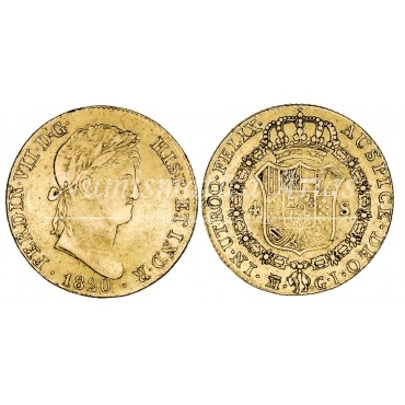 Fernando VII. 4 escudos. 1820. Madrid. Ensayador: GJ. MBC-
