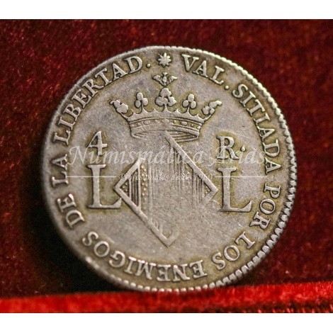 Fernando VII. 4 reales. 1823. Valencia. MBC+