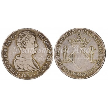 Fernando VII. 4 reales. 1823. Valencia. MBC+