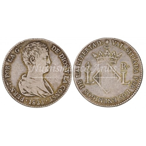 Fernando VII. 4 reales. 1823. Valencia. MBC+