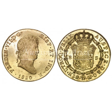 Fernando VII. 8 escudos. 1820. Madrid. Ensayador: GJ. EBC+