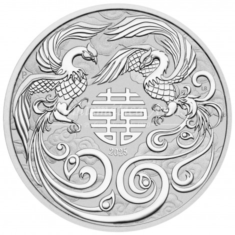 1 oz. AUSTRALIA 2025 - Double Phoenix (Chinese Myths & Legends)