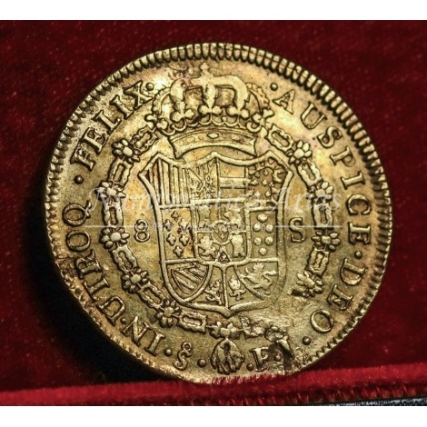 Fernando VII. 8 escudos. 1810. Santiago. Ensayador: FJ. EBC-.