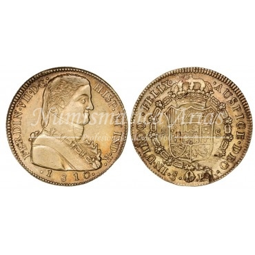 Fernando VII. 8 escudos. 1810. Santiago. Ensayador: FJ. EBC-.