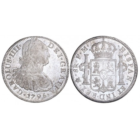 Carlos IV. 8 reales. 1795. México. Ensayador FM. SC-