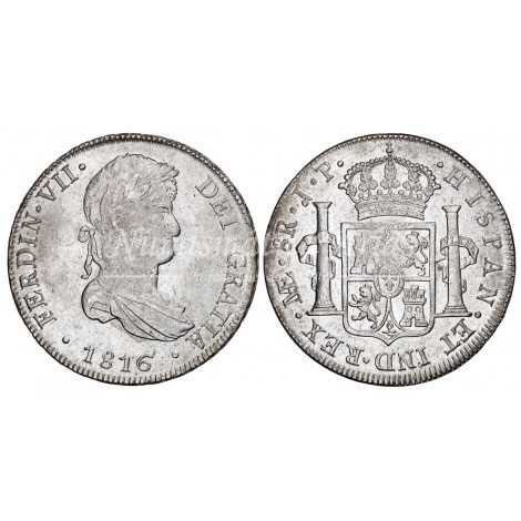 Fernando VII. 8 reales. 1816. Lima. Ensayador: JP. EBC