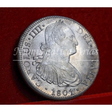 Carlos IV. 8 reales. 1801. México. Ensayador: FT. SC-