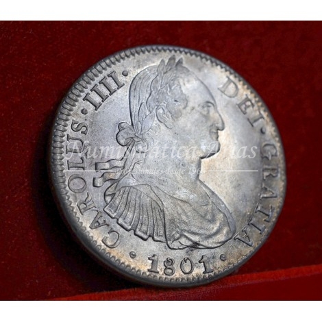 Carlos IV. 8 reales. 1801. México. Ensayador: FT. SC-