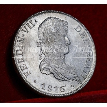 Fernando VII. 8 reales. 1816. Lima. Ensayador: JP. EBC