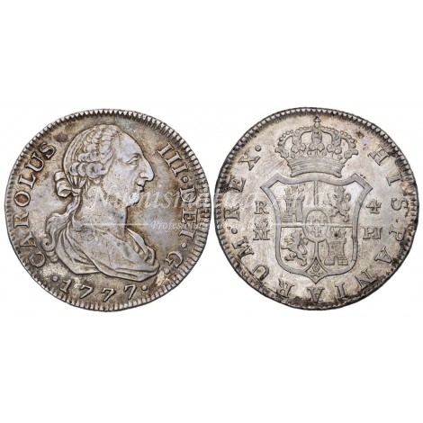 Carlos III. 4 reales. 1777. Madrid. Ensayador: PJ. EBC-