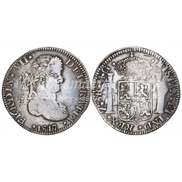 Fernando VII. 8 reales. 1817. Zacatecas. Ensayador: AG. MBC