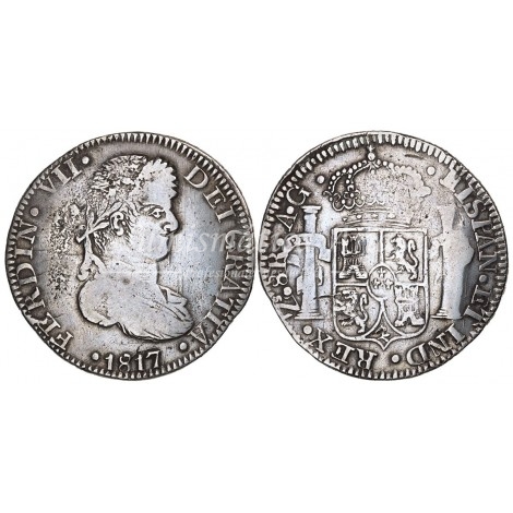Fernando VII. 8 reales. 1817. Zacatecas. Ensayador: AG. MBC