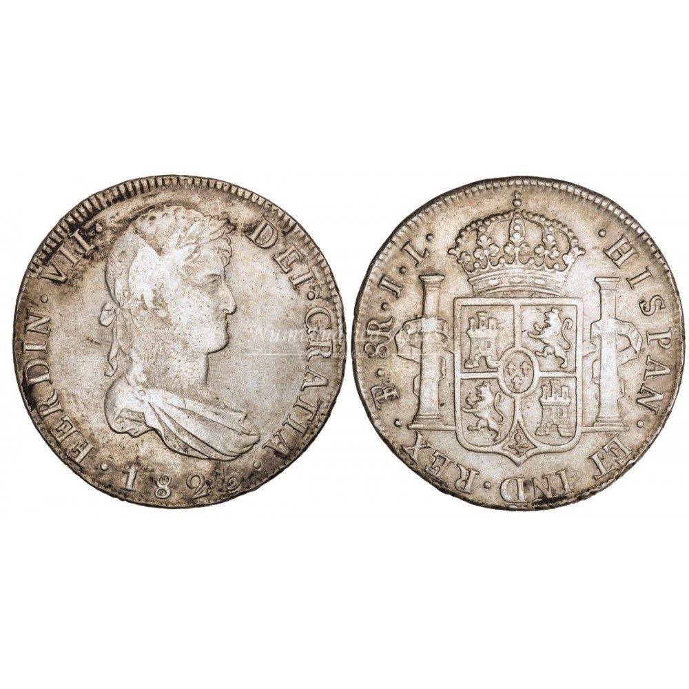 Fernando VII. 8 reales. 1825. Potosí. Ensayador: JL. MBC-