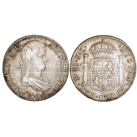 Fernando VII. 8 reales. 1825. Potosí. Ensayador: JL. MBC-