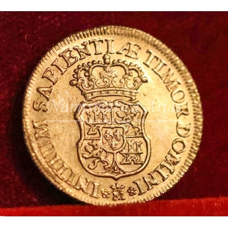 Felipe V. 2 escudos. 1730. Madrid. Sin indicación de valor ni ensayador. EBC+