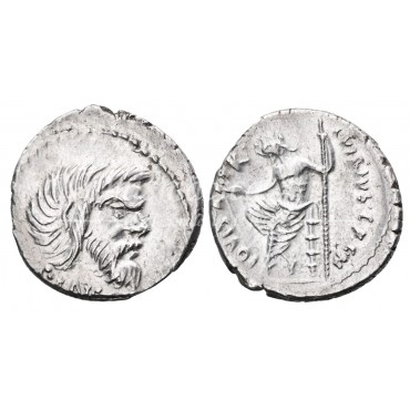 República romana. Vibus Pansa. Denario (48 a.C.). Crawford 449/1a. EBC+.