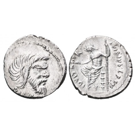 República romana. Vibus Pansa. Denario (48 a.C.). Crawford 449/1a. EBC+.