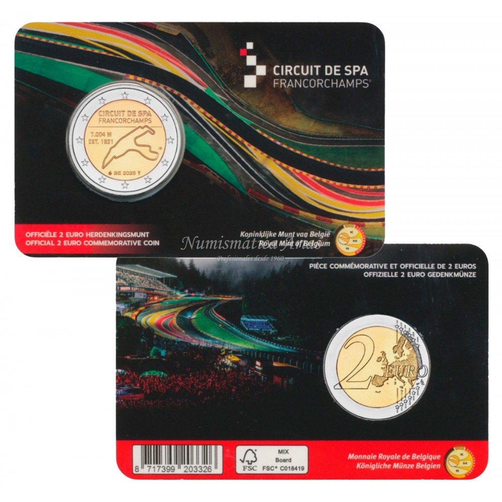 2€ 2025 Bélgica - Circuito Spa-Francorchamps (holandés e inglés)