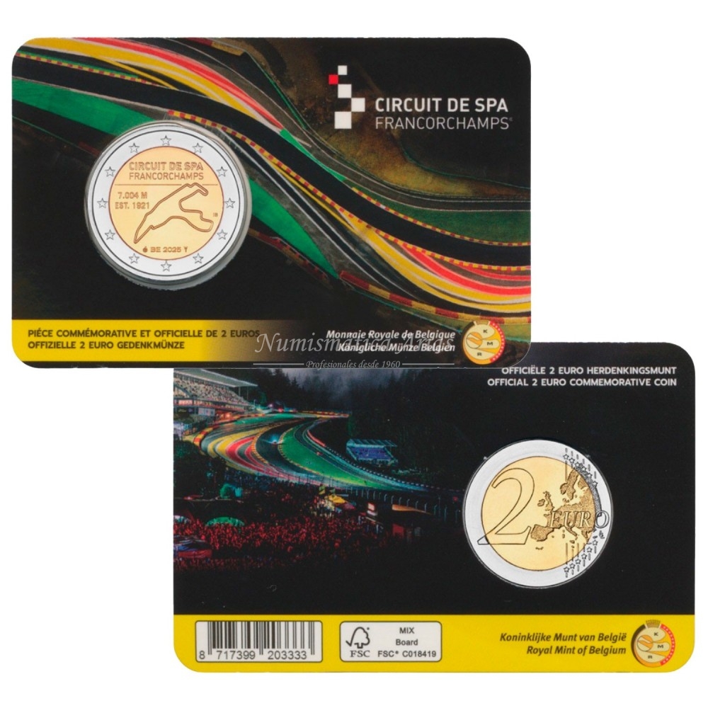 2€ 2025 Bélgica - Circuito Spa-Francorchamps (alemán y francés)
