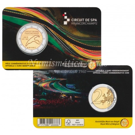 2€ 2025 Bélgica - Circuito Spa-Francorchamps (alemán y francés)