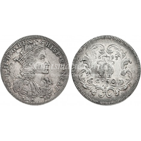 Carlos II. Medio ducado de 50 granas. 1693. Nápoles. EBC-.