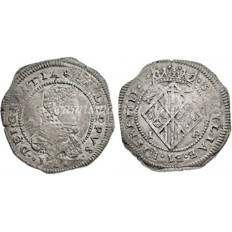 Felipe III. Escudo de 10 tarì. 1611. Messina. Ensayador: IP. EBC-