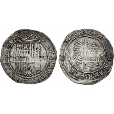 Reyes Católicos. 2 reales. Sevilla (ceca con roeles). S/F.