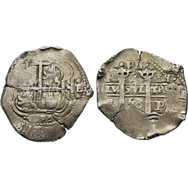 Felipe IV. 8 reales. 1653. Potosí. Ensayador: E. MBC-