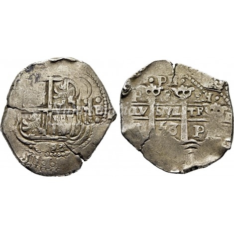 Felipe IV. 8 reales. 1653. Potosí. Ensayador: E. MBC-