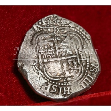 Felipe IV. 8 reales. 1654. Potosí. Ensayador: E. MBC+