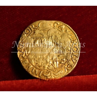 Carlos V. Escudo de oro. Nápoles. S/F. MBC+.