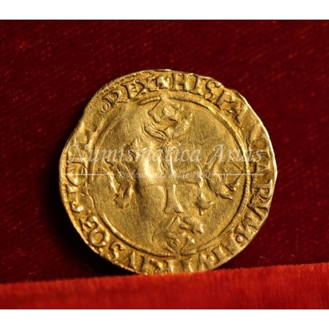 Carlos V. Escudo de oro. Nápoles. S/F. MBC+.