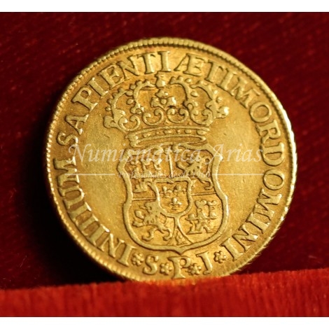 Felipe V. 2 escudos. 1741. Sevilla. Ensayador: PJ. EBC-