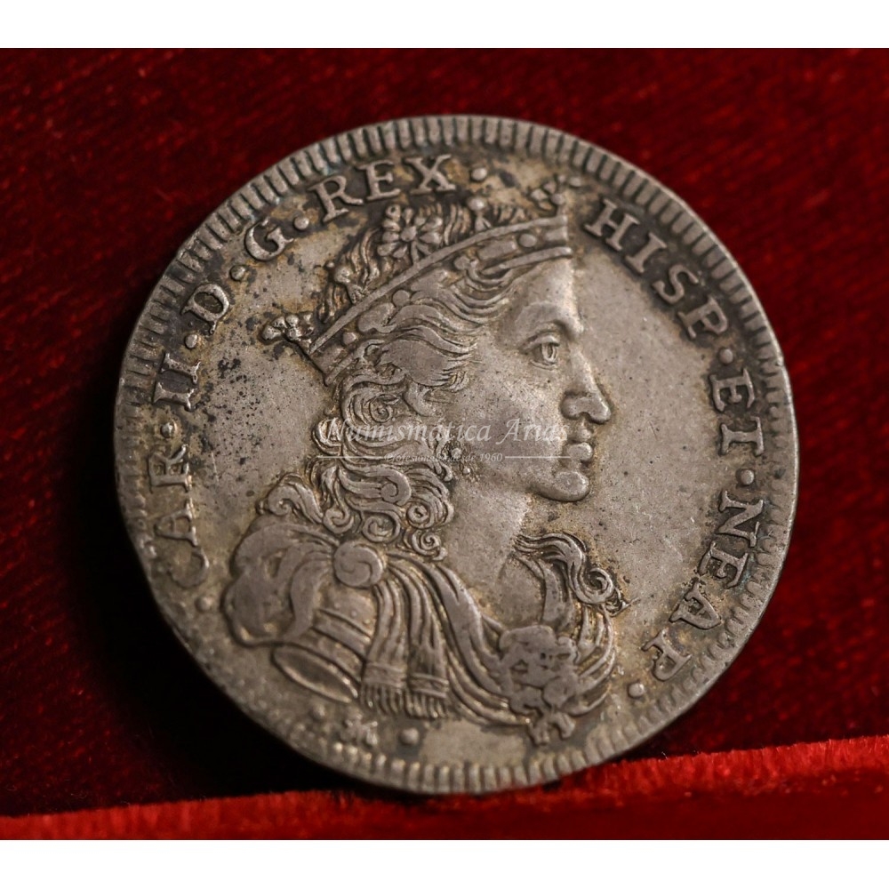 Carlos II. Medio ducado de 50 granas. 1693. Nápoles. EBC-.