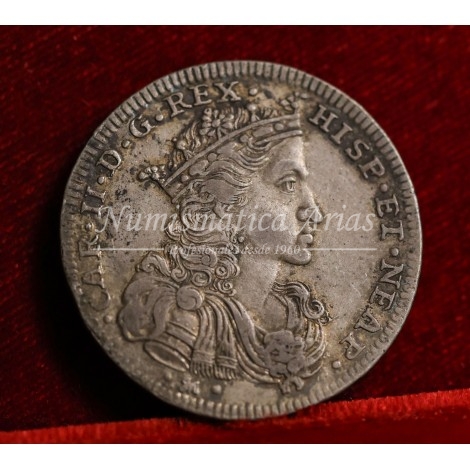 Carlos II. Medio ducado de 50 granas. 1693. Nápoles. EBC-.
