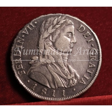 Fernando VII. 8 reales. 1811. Santiago de Chile. Ensayador: FJ. EBC-