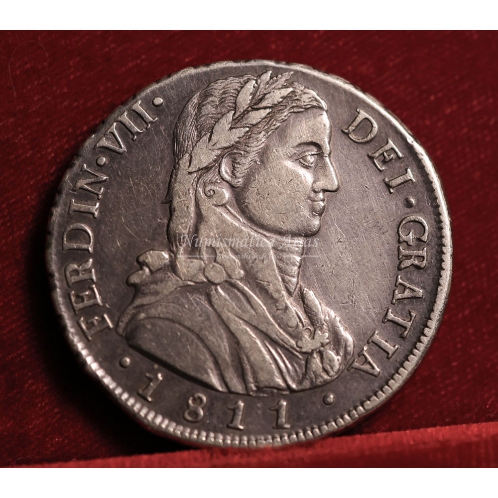 Fernando VII. 8 reales. 1811. Santiago de Chile. Ensayador: FJ. EBC-