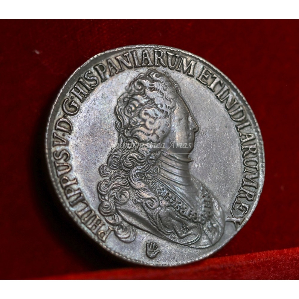 Felipe V. Ducatón. 1703. Amberes. Busto y leyenda grande. EBC.