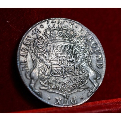 Felipe V. Ducatón. 1703. Amberes. Busto y leyenda grande. EBC.