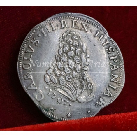 Carlos III pretendiente. 1707. 1/2 Felipe. Milán. EBC+