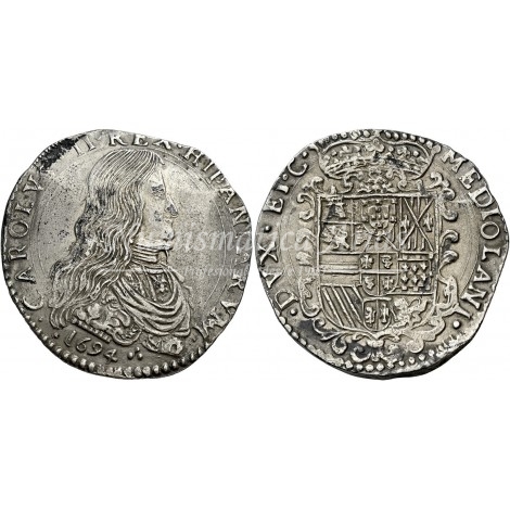 Carlos II. 1 Felipe. Milán. 1694. HIPANIARVM. EBC+