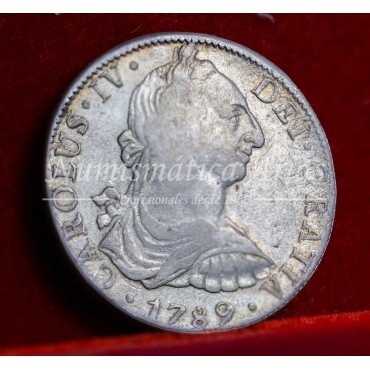 Carlos IV. 8 reales. 1789. México. Ensayador: FM. MBC