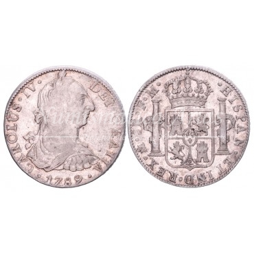 Carlos IV. 8 reales. 1789. México. Ensayador: FM. MBC