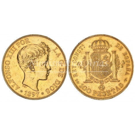 Alfonso XIII. 100 ptas. 1897*97. SG V. EBC